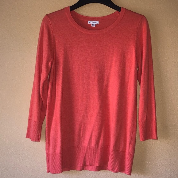 Orange 3/4 sleeve sweater - Picture 1 of 4